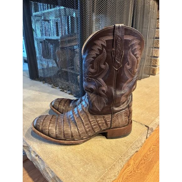 CODY JAMES MEN\'S EXOTIC CAIMAN WESTERN Cowboy BOOTS Brown 13D BBE4521-01 main image 8